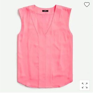 J. Crew Neon Pink V-Neck Blouse Shell 2X